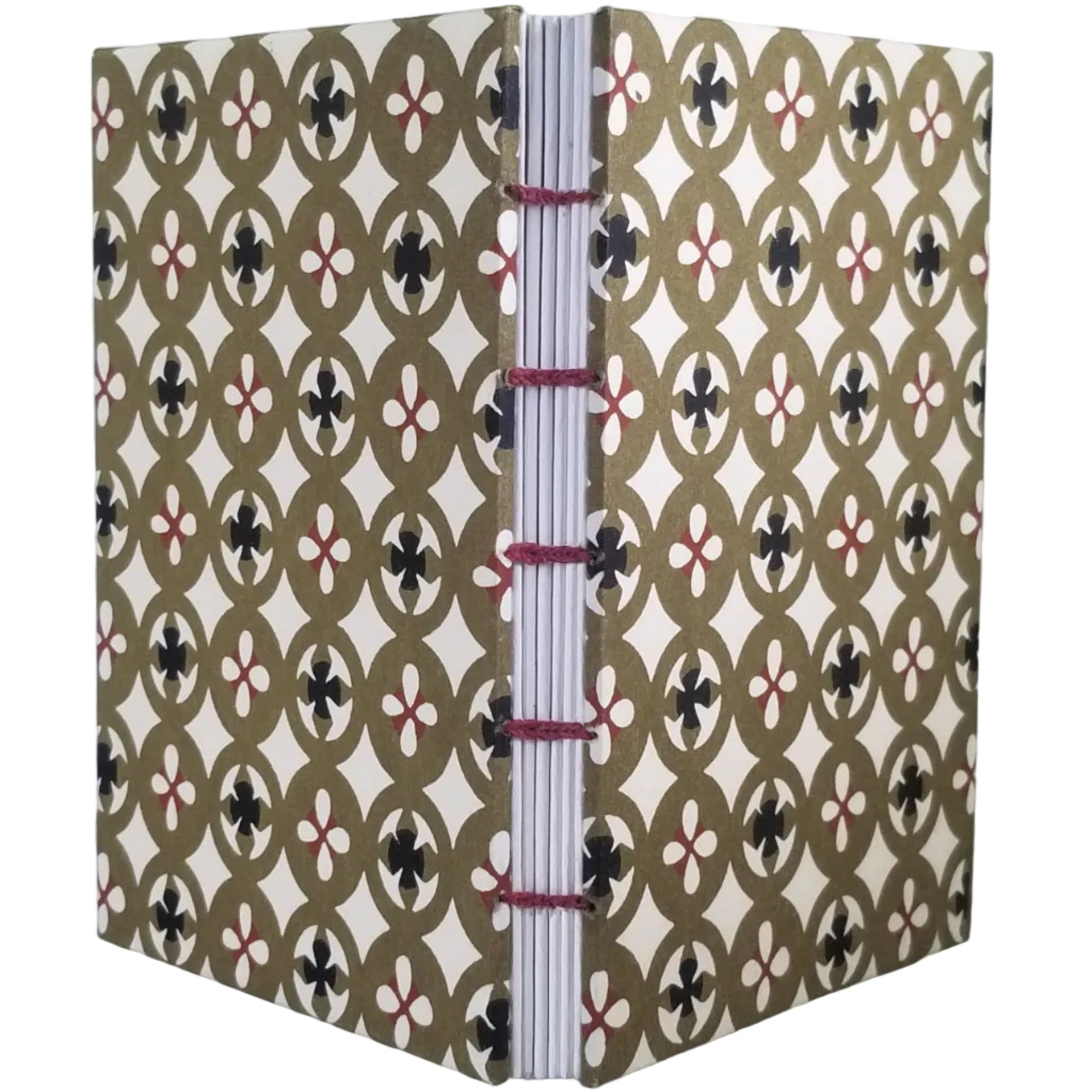 Handmade journal with Japanese Katazome-Shi covers, in a traditional geometric pattern. 4.25c6 112 pages