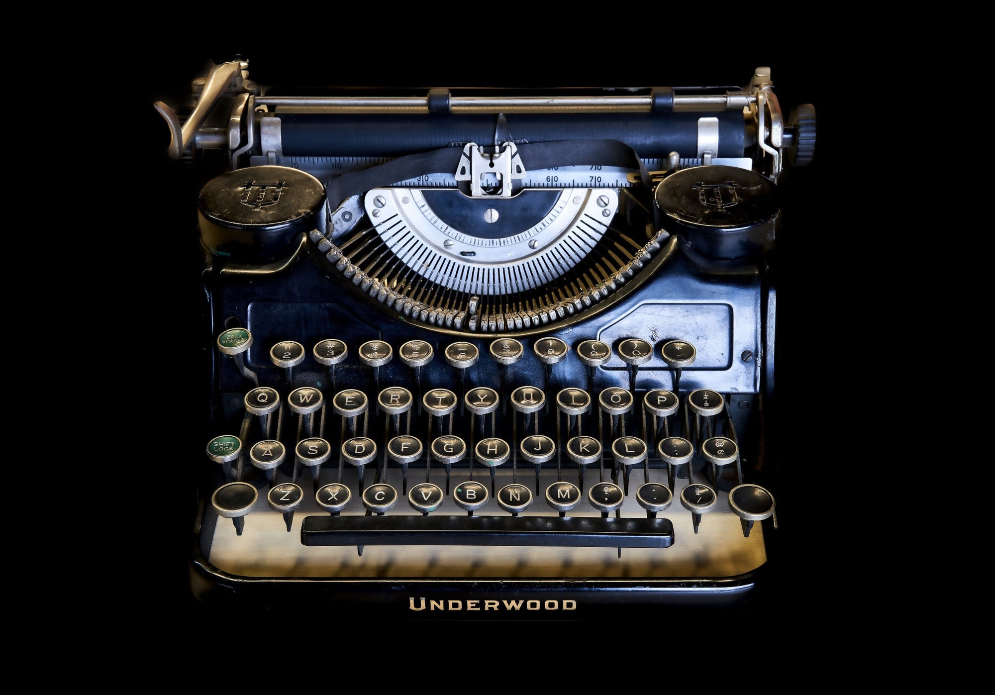 Original fine art photo by Rick Graves of a vintage Underwood Elliott Fisher typewriter. Printed on exhibition-quality paper. Every print $25 plus shipping.