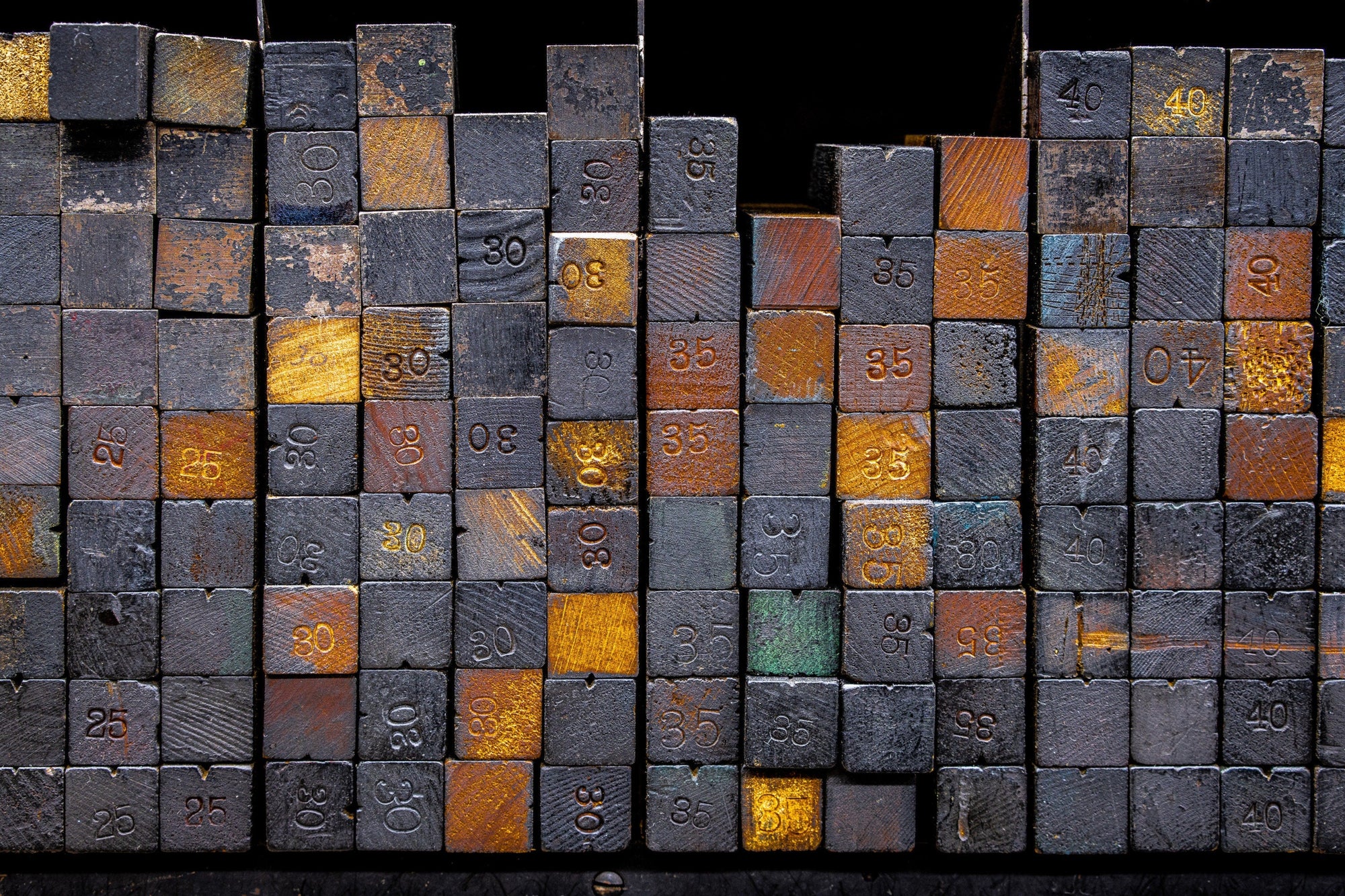 MCBA letterpress furniture, photographed  by Rick Graves; prints are $25.