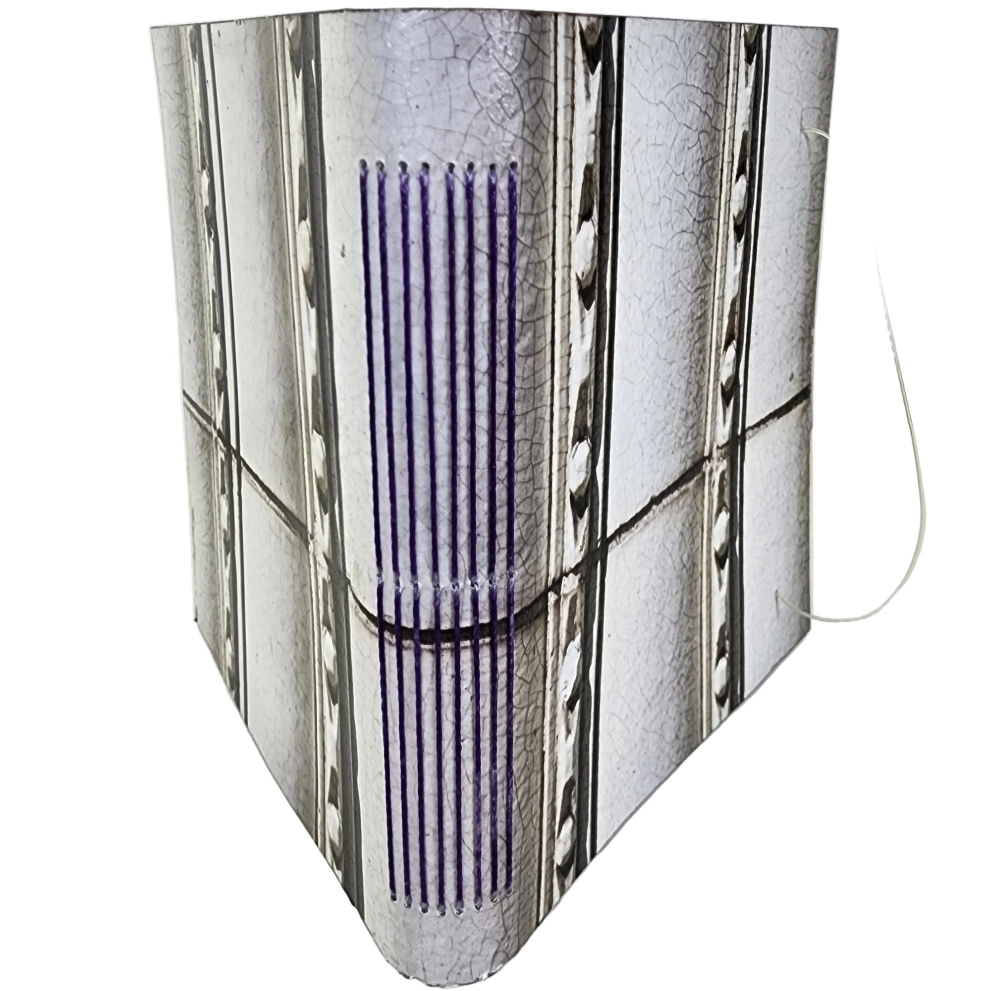 0399 photowrap journal, enameled tile wall, Coca-Cola plant Indianapolis; purple longstitch binding, coated cover, clear elastic closure