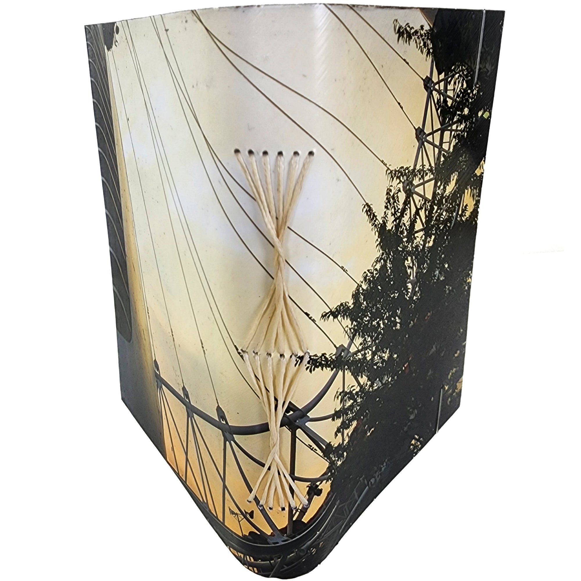 0554 photowrap journal, detail of the London Eye, cream butterfly longstitch binding, coated cover, clear elastic closure